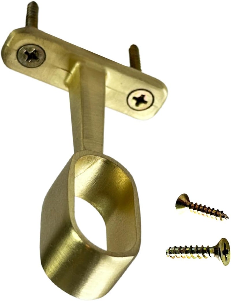 Desunia Oval Closet Rod Middle Support | Satin Brass | 1 Pack - Image 1